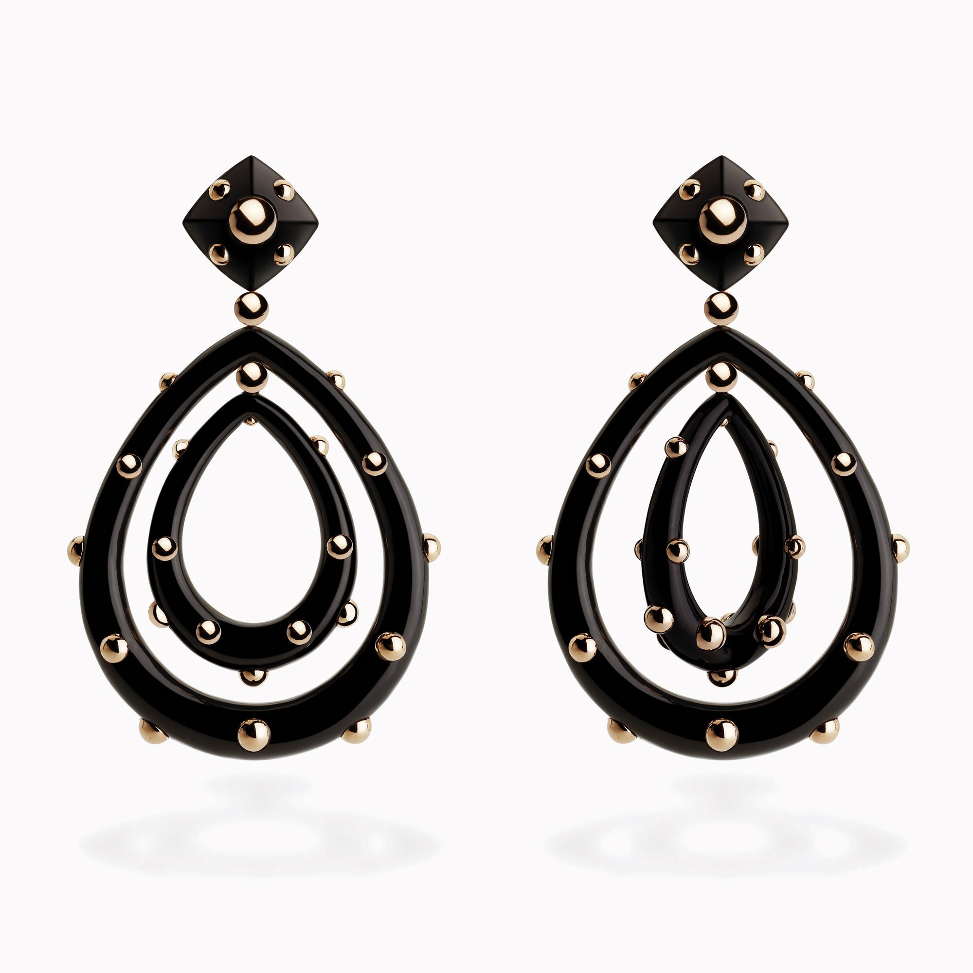 Large Goccia Earrings Black