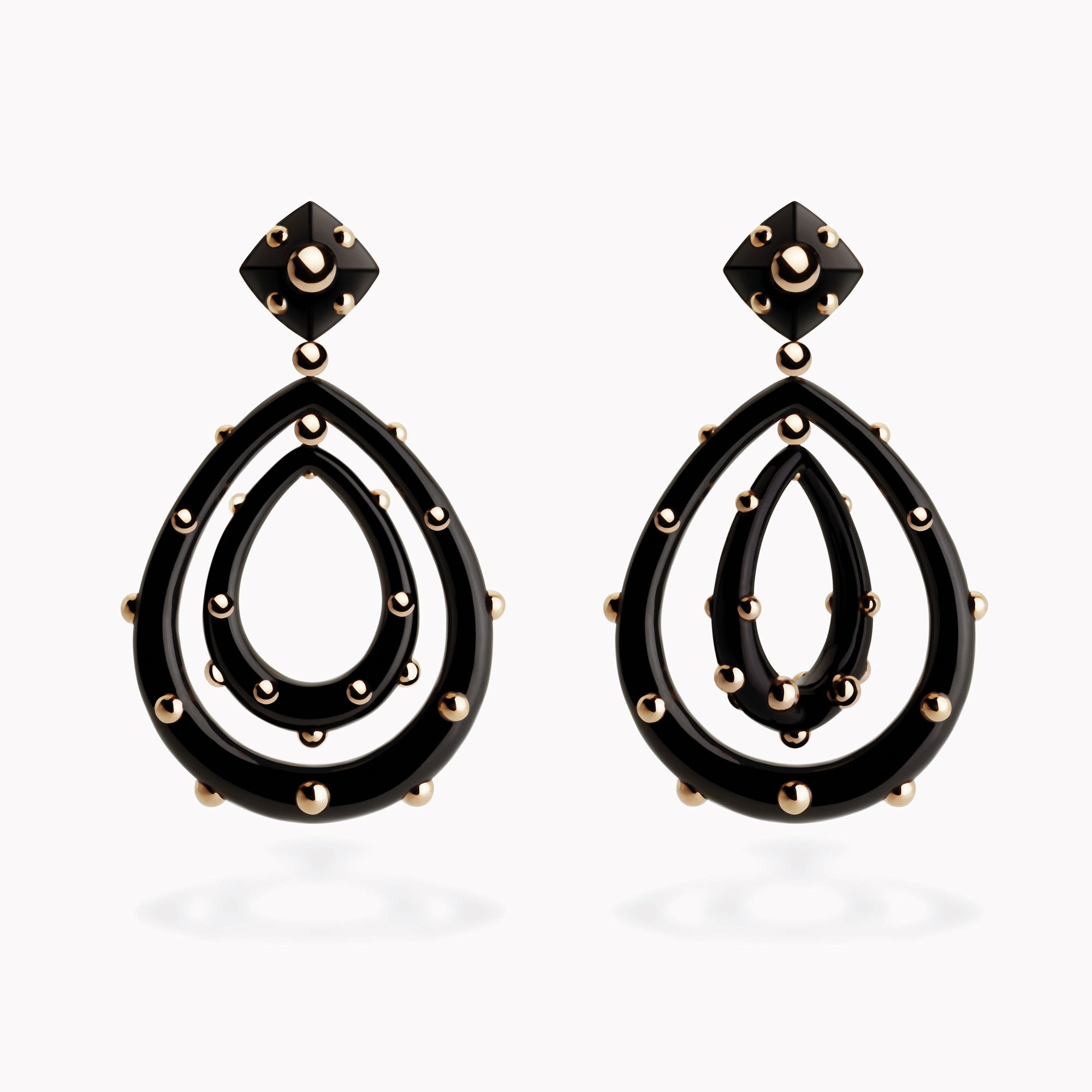 Medium Goccia Earrings Black