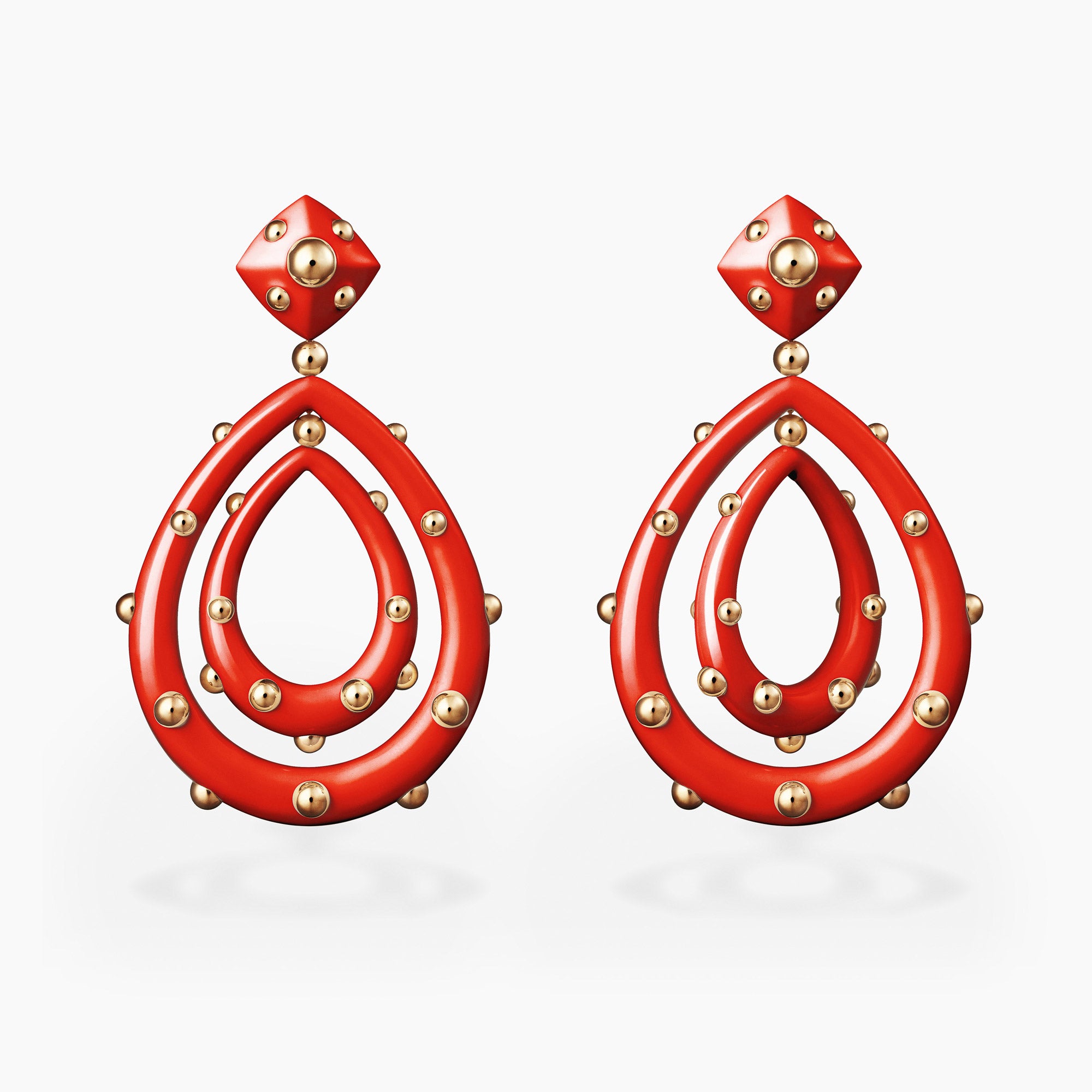 Medium Goccia Earrings Red
