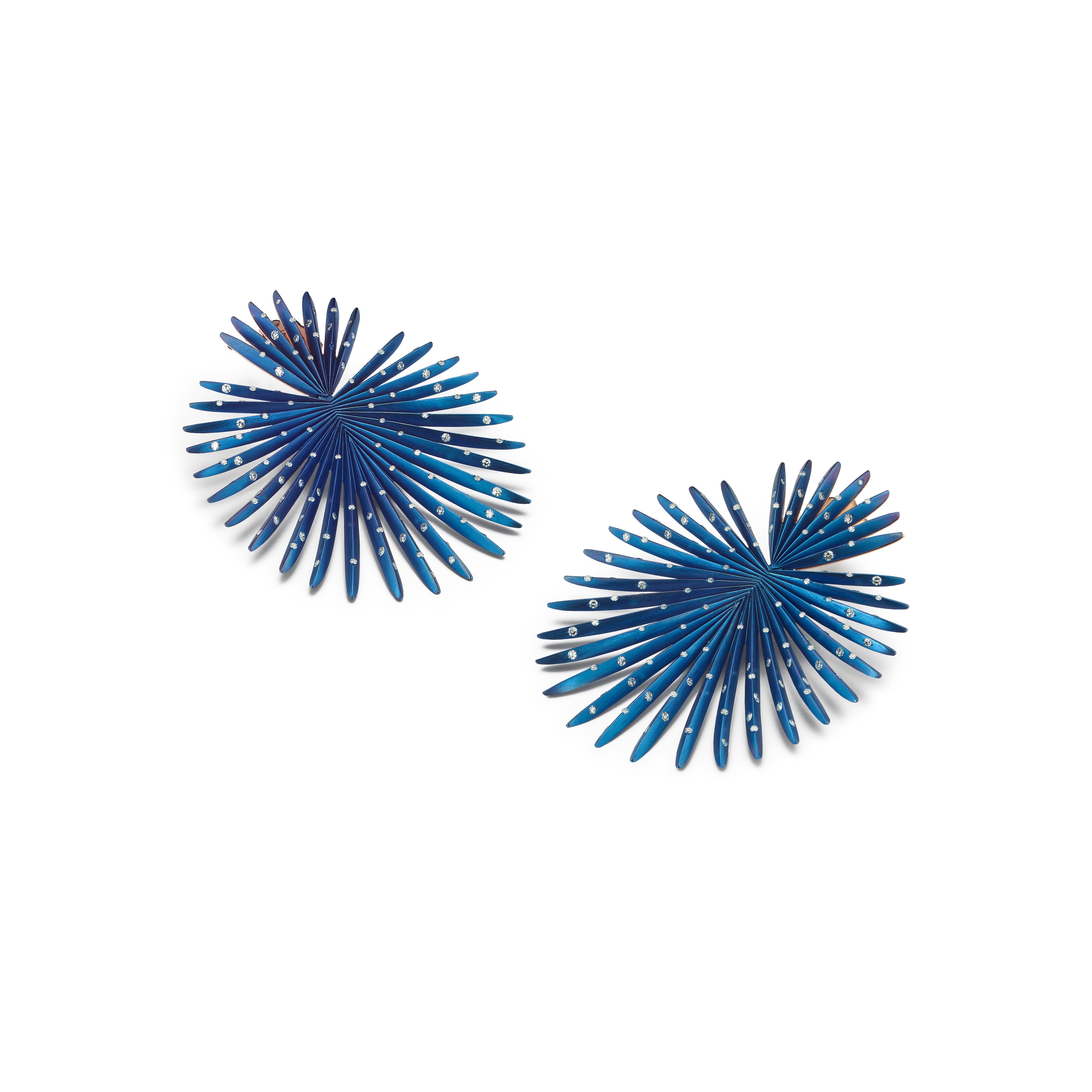 Small Palma Titanium Diamond Earrings