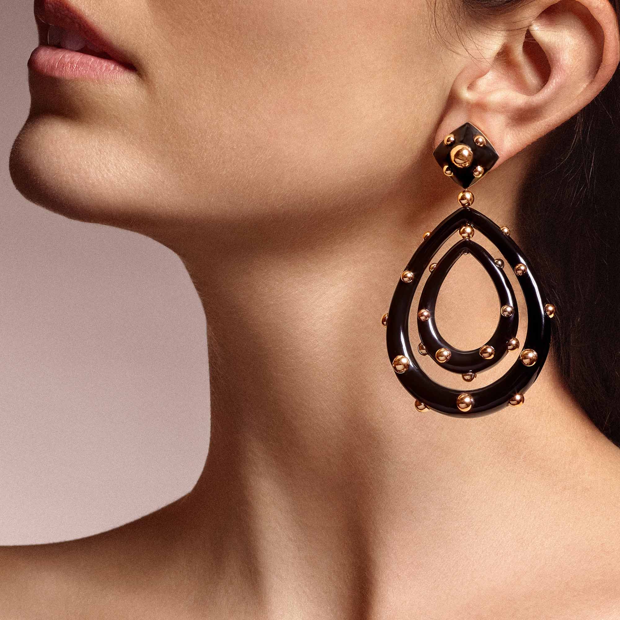 Large Goccia Earrings Black