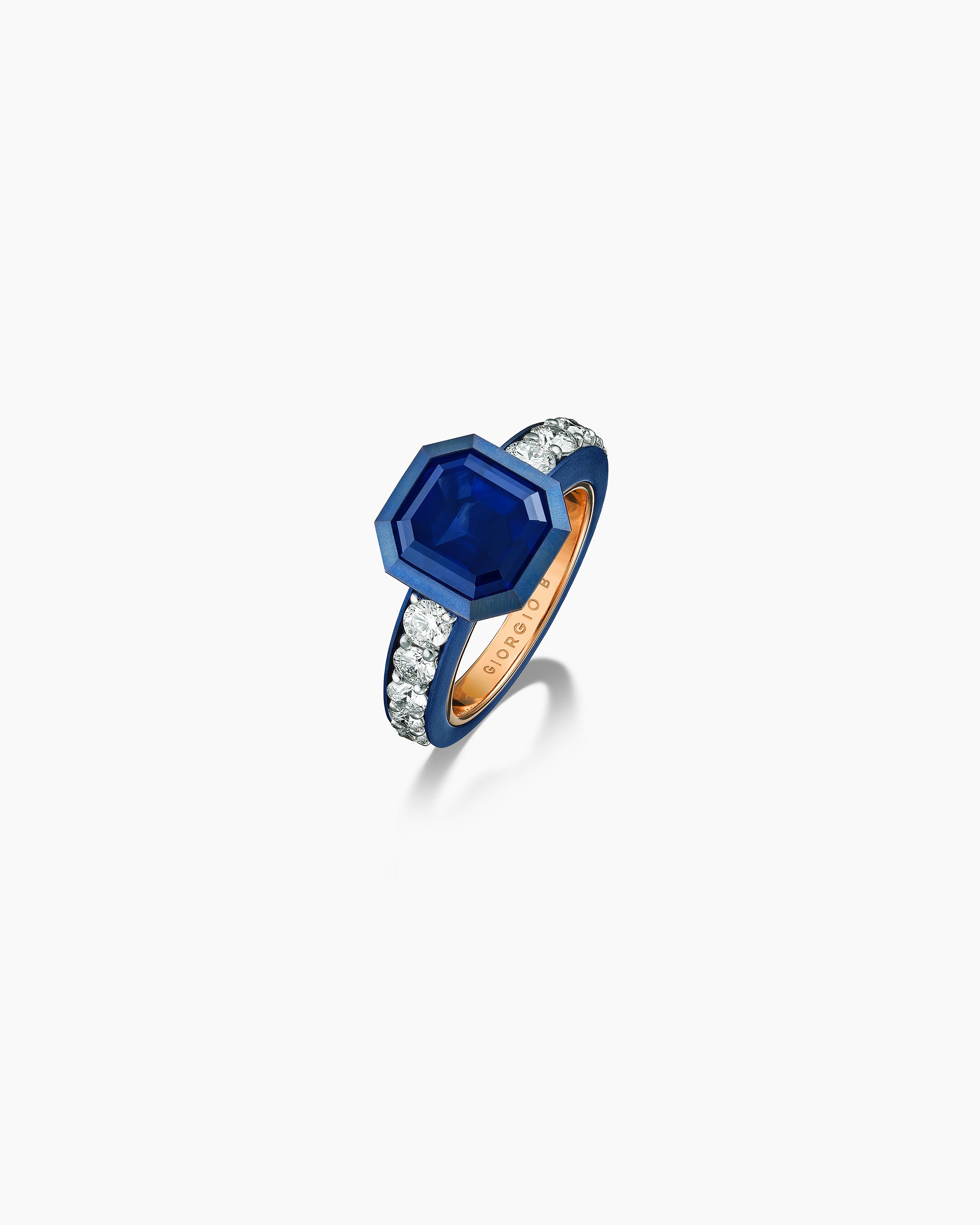‘Brutalist Blue’ Titanium Sapphire Ring