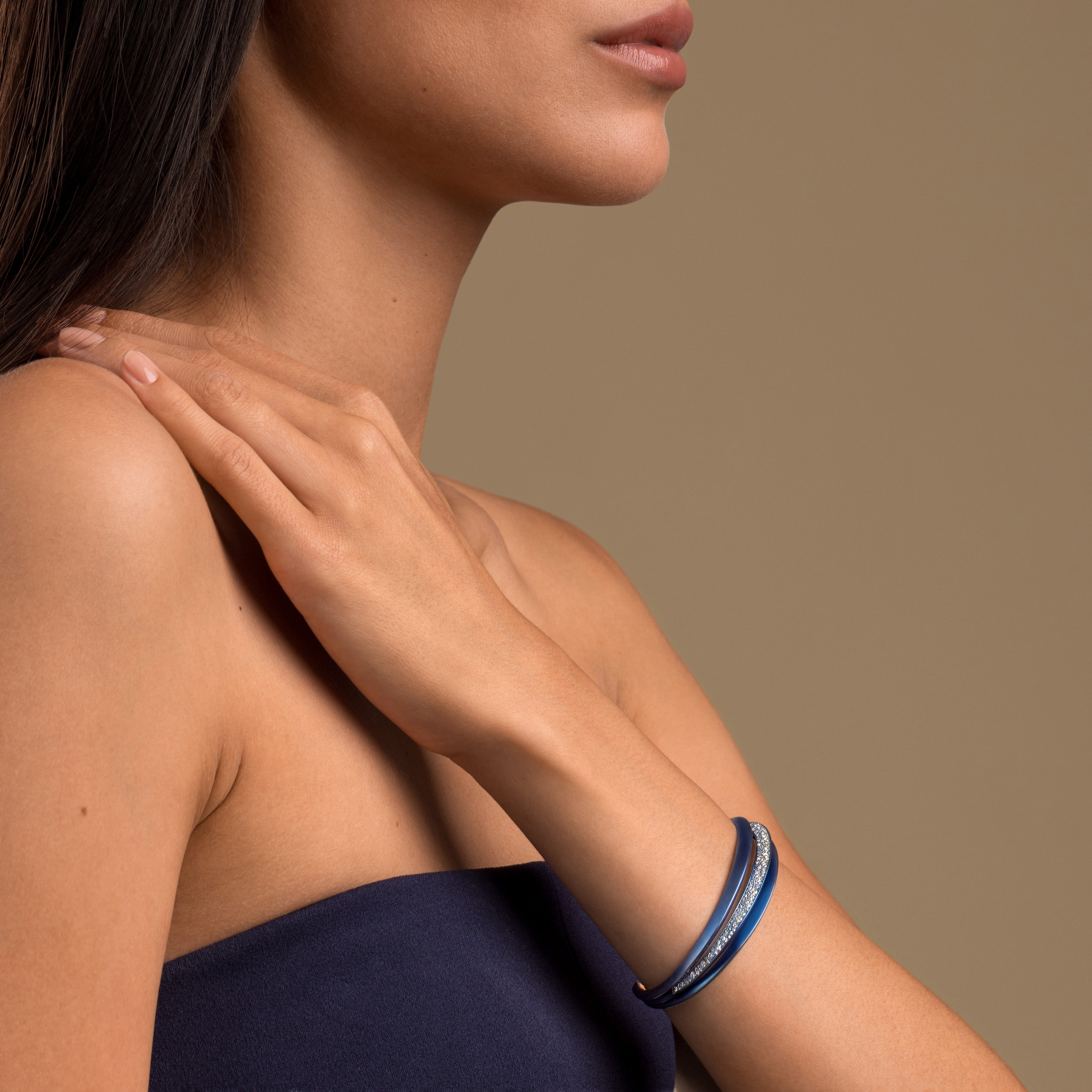 Palmetta Titanium Diamond Bracelet