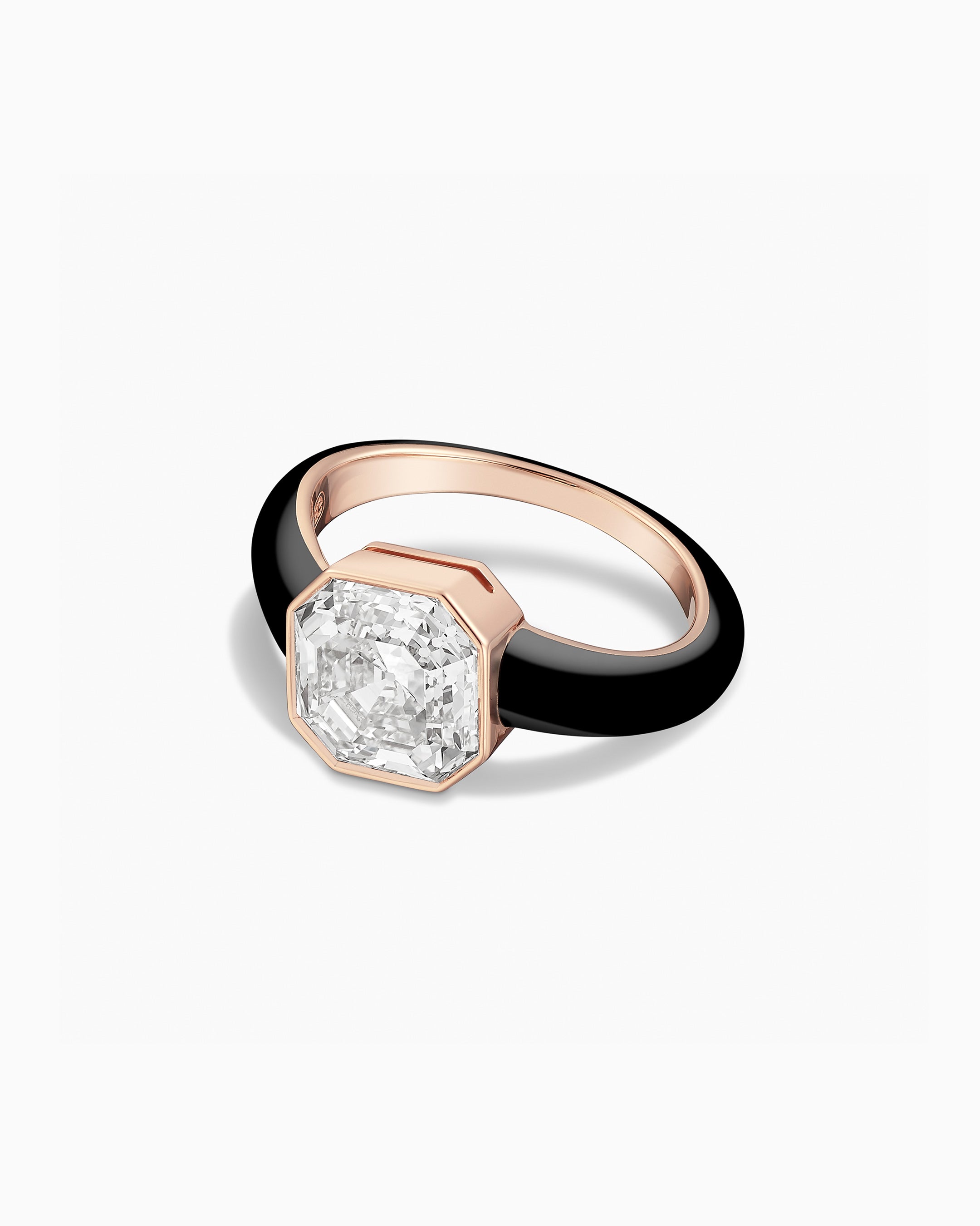 ZigZag Asscher cut diamond ring